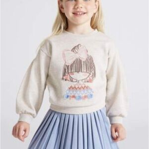 Size 4 Girls Mayoral Sky Blue Pleated Skirt